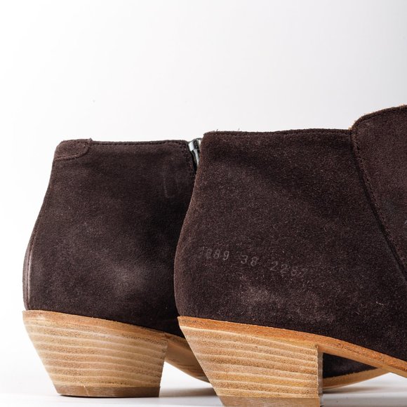 Woman by Common Projects Brown Suede Ankle Boots - Picture 7 of 10